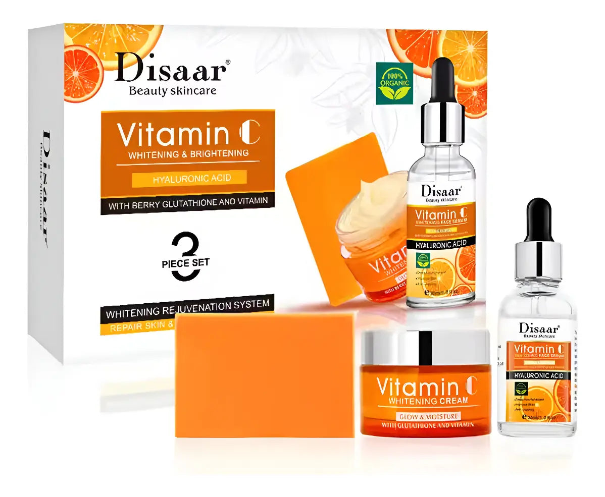 KIT LÍNEA VITAMINA C   PIEL ILUMINADA Y RENOVADA✨ 3 PIEZAS