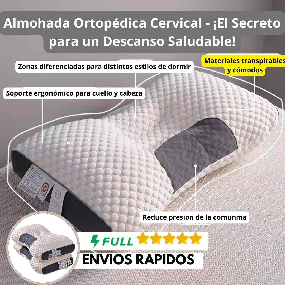 Almohada Cervical Ergonómica – Despierta sin dolor y con más energía 🛌✨