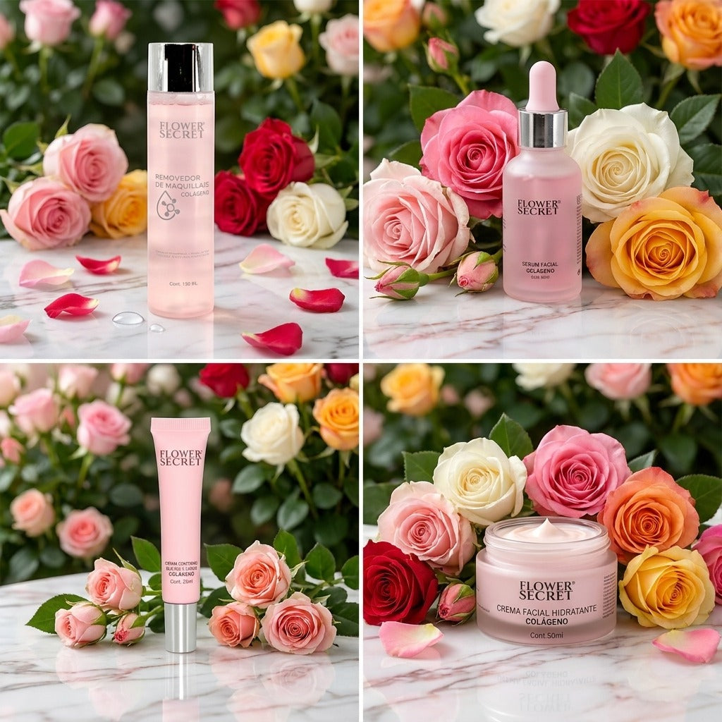 SET DE CUIDADO FACIAL CON COLÁGENO ✨4 PIEZAS