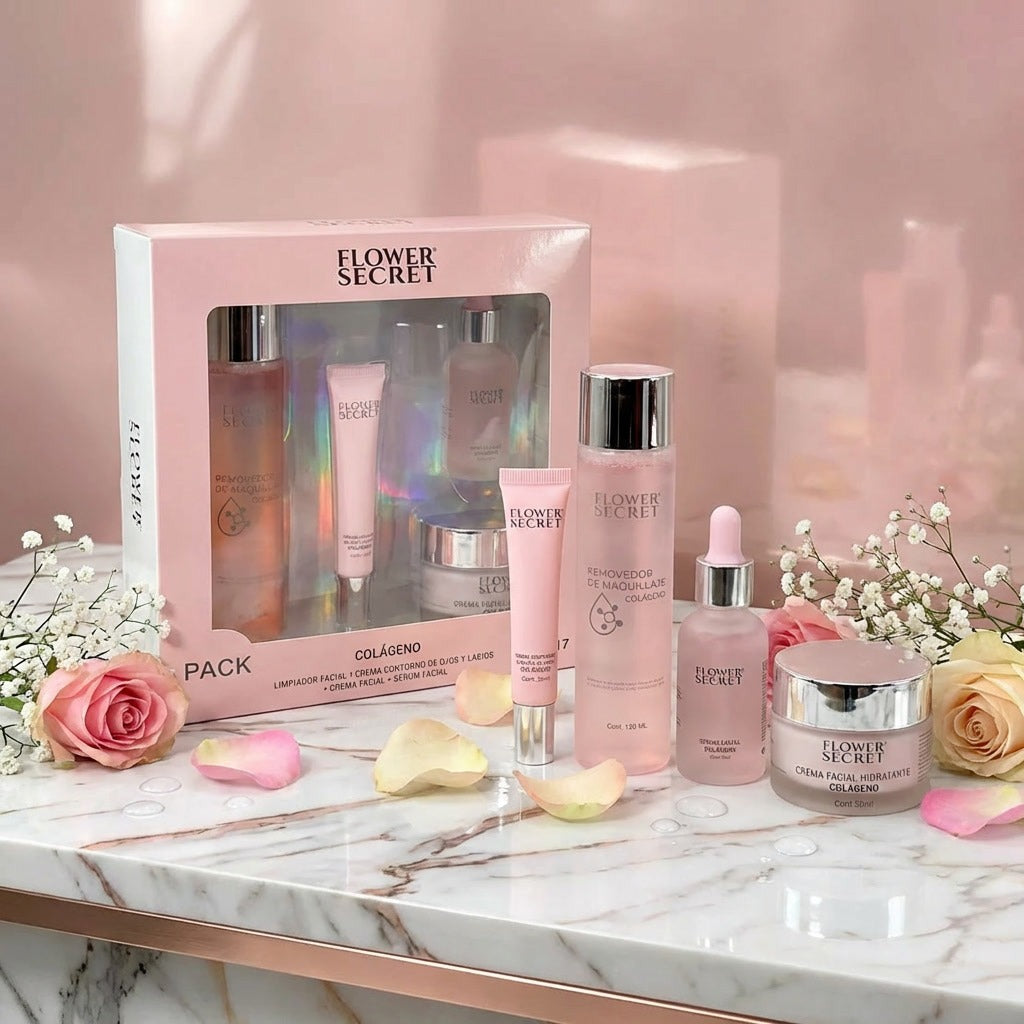 SET DE CUIDADO FACIAL CON COLÁGENO ✨4 PIEZAS